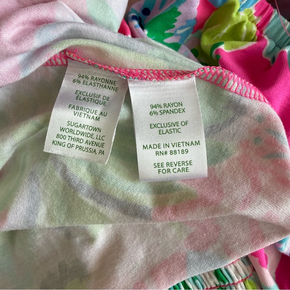 Lilly Pulitzer Lana Skirt Romper XS Pink Tropical Print Long Sleeve Mini Dress - Picture 14 of 14